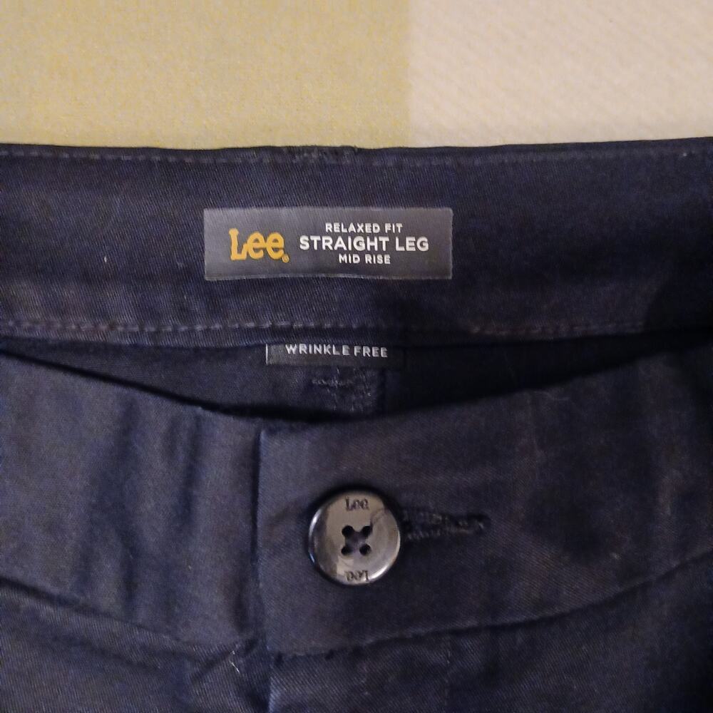 Lee Pants 18 Short Black Relaxed Fit Straight Leg Mid Rise Cotton New